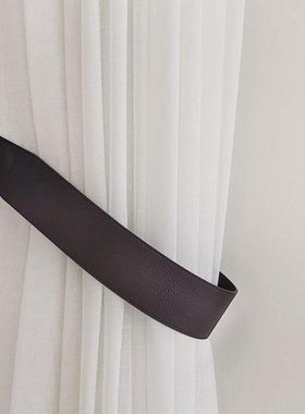 Fake Leather curtain tieback 皮革窗帘绑带绑绳收纳束带磁吸扣