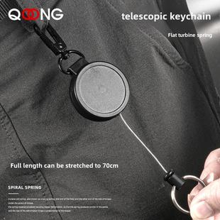 可伸缩钢钥匙炼高回弹钢丝绳钥匙吊环防丢失防盗钥匙炼扣环易拉扣