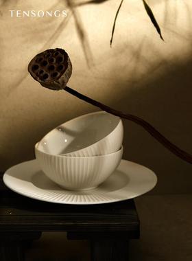 唐颂飞流餐具礼盒套装欧式奶白色哑光高级碗盘杯碟乔迁新居礼物