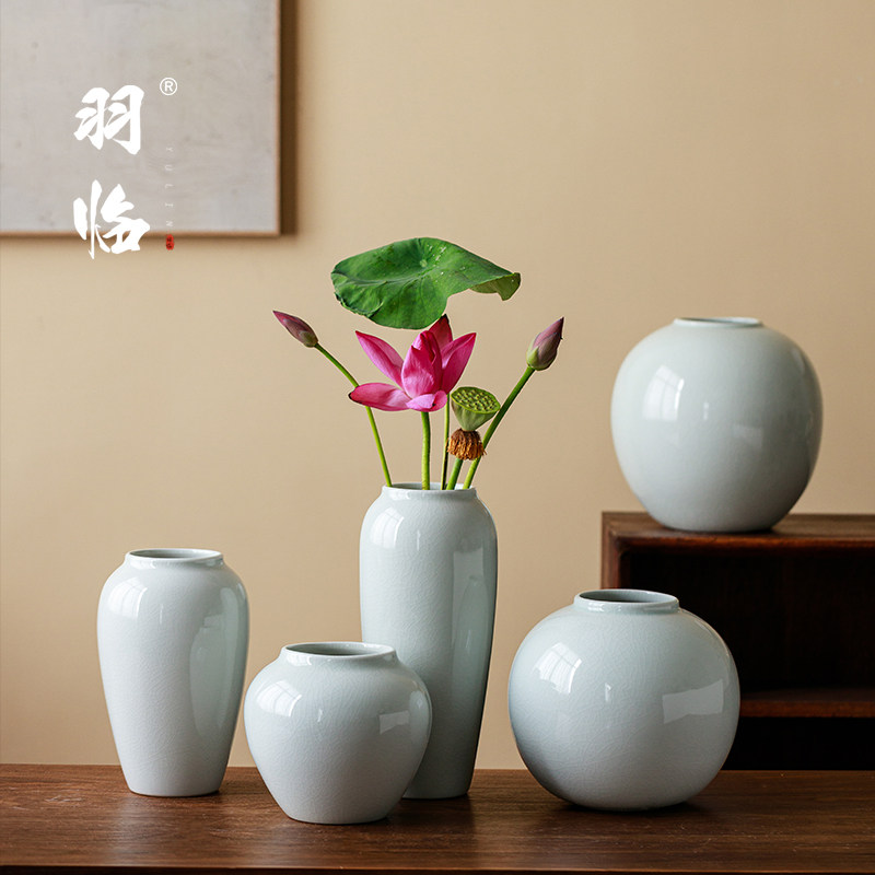 冰裂釉陶瓷花瓶陶罐水培养鲜花图片