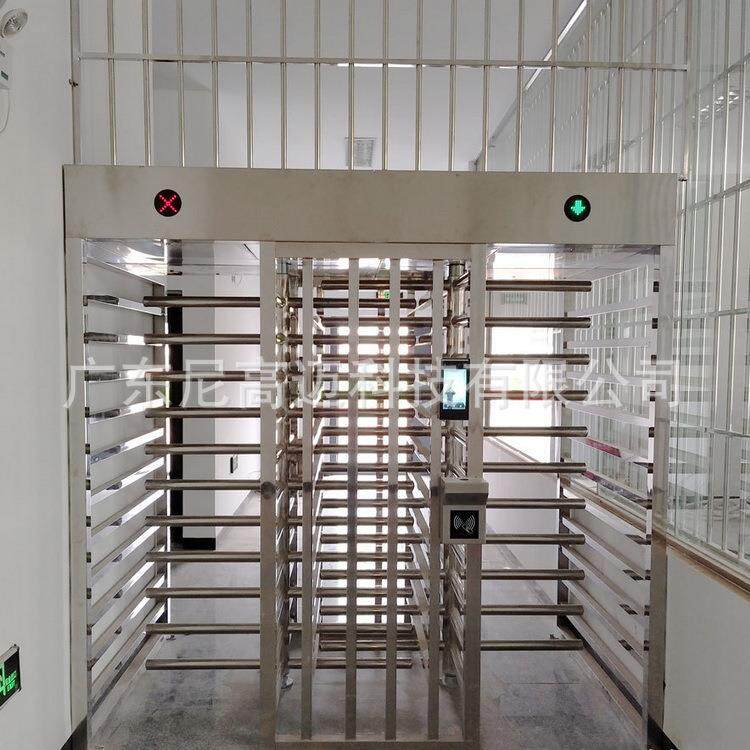 社区全高转闸旋转门监狱单通道防尾随十字栅栏门禁不锈钢挡杆滚轴