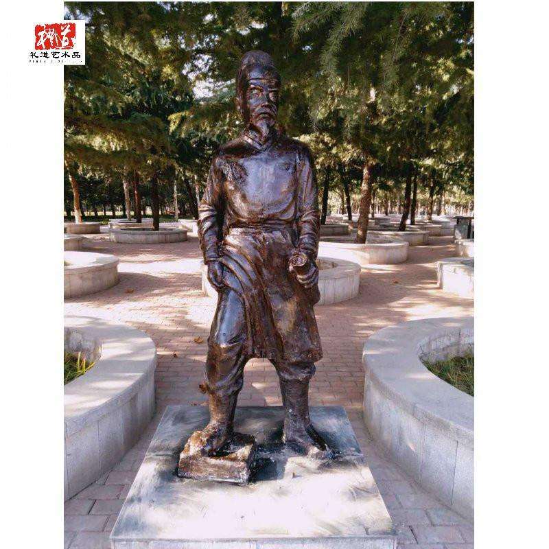 隋代造桥匠师古代名人李春赵州桥站立全身铜像科学类古代人物雕塑 - 实物图