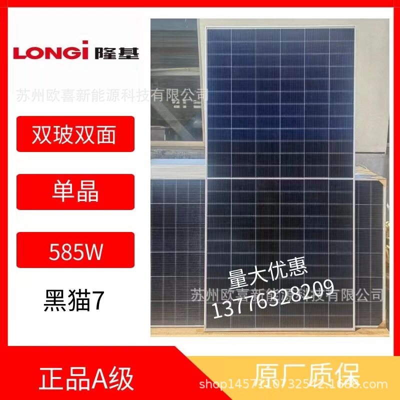 隆基A级单晶560W-565W-570W-575W-580W-585W-590W双玻双面光伏板