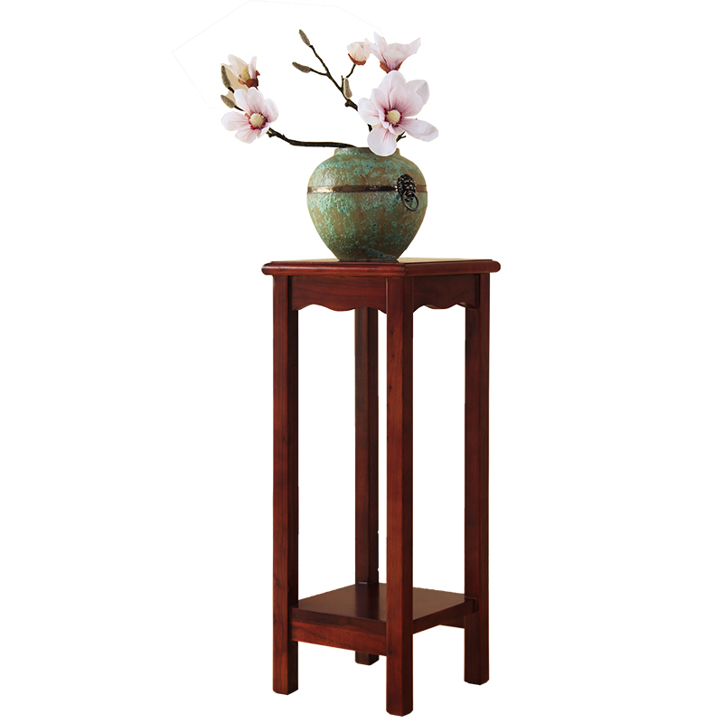 花架实木新中式客厅置物架室内兰花绿萝榆木花盆架玄关盆景架木质