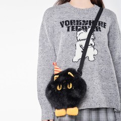 大英博物馆安德森猫毛绒猫爪斜挎包手机包闺蜜可爱生日礼物女生