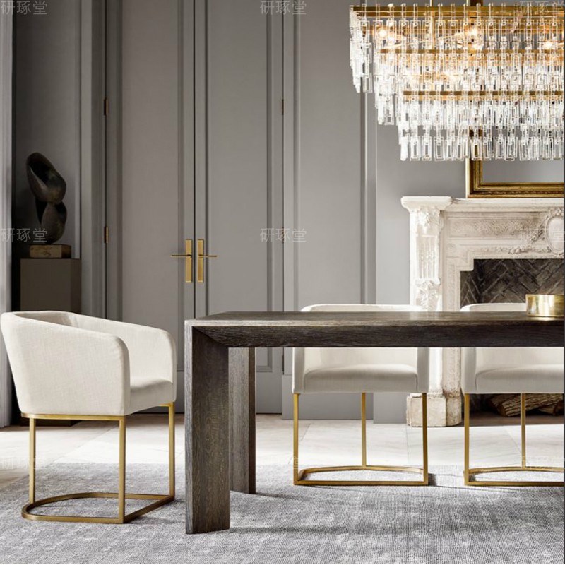 美式乡村全实木大板桌简约现代白蜡木餐桌原木长方形饭桌书桌办公