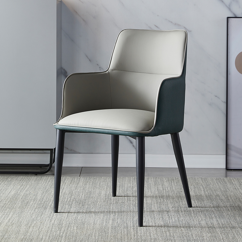 简约时尚轻奢软包椅子家用餐桌椅靠背凳子商用餐厅皮椅会客洽谈椅