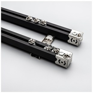 窗帘单轨道滑轮滑轨铝合金导轨双轨直轨顶装侧装纳米支架配件