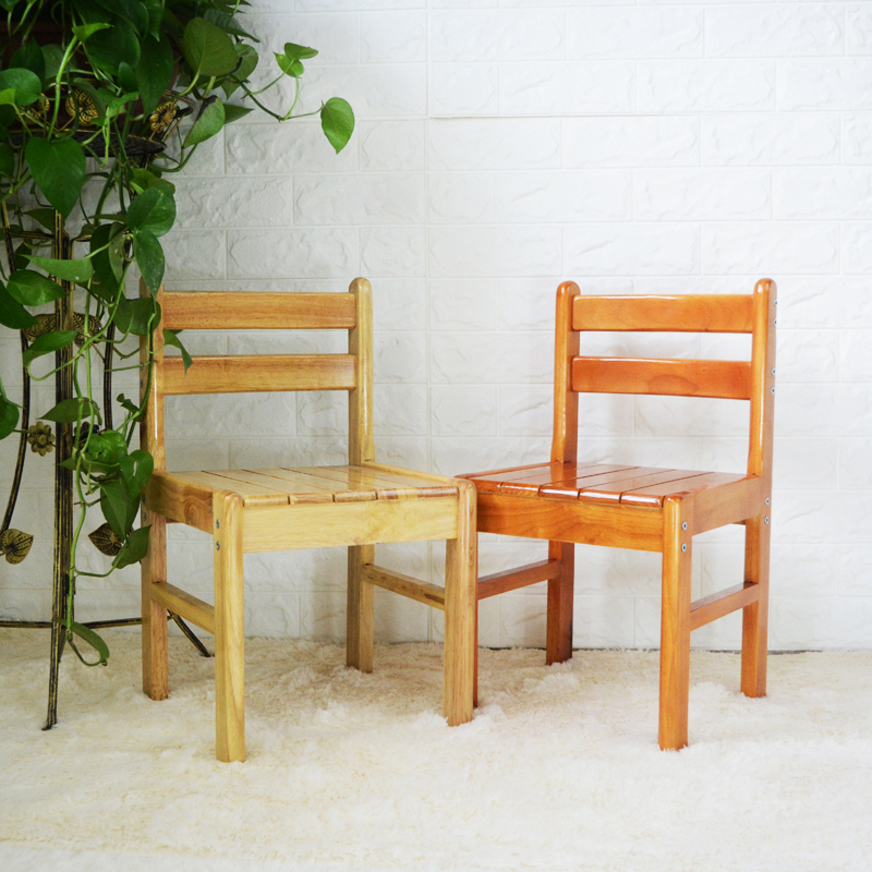 全实木餐椅 简约餐桌椅橡木凳子 原木靠背椅凳子木质儿童凳木头凳