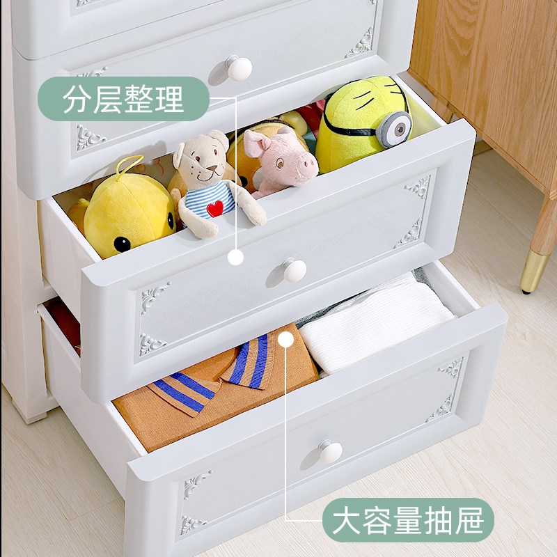 收纳柜加厚儿童储物柜宝宝衣柜客厅欧式塑料抽屉式五斗柜子整理箱