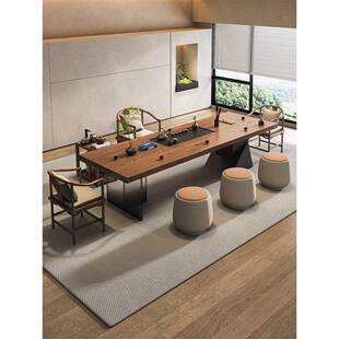 新中式实木茶桌2025新款高端茶台家用办公室接待大板泡茶桌椅组合