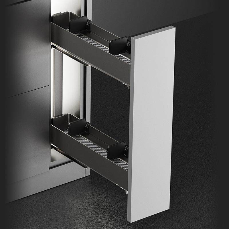 悍高希勒窄拉篮超窄调味篮抽拉厨房橱柜推拉双层阻尼抽屉式收纳,家装主材,拉篮,淘宝优惠券,粉丝福利购,淘宝优惠卷