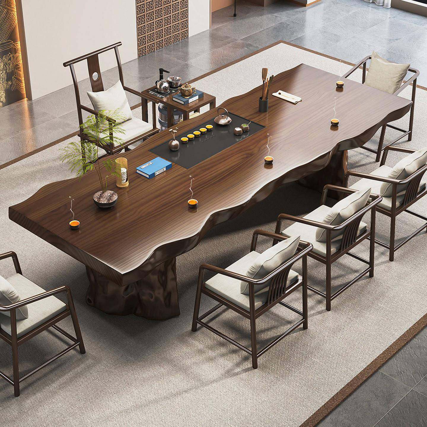 2025新款新中式实木茶桌椅组合家用客厅茶台办公室高端大板泡茶台,住宅家具,家用茶台/茶桌,淘宝优惠券,粉丝福利购,淘宝优惠卷