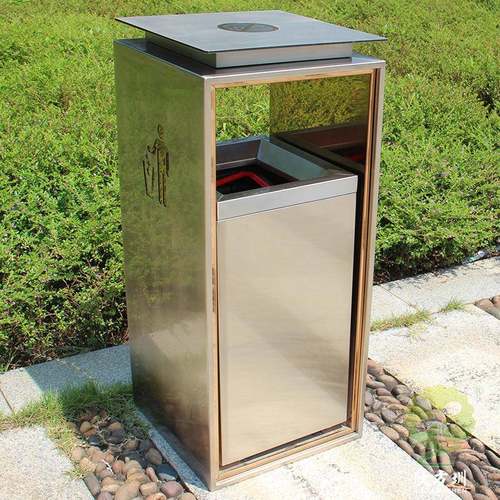 室内酒店小区写字楼大堂电梯厅商用不锈钢垃圾桶导轨金属果皮箱