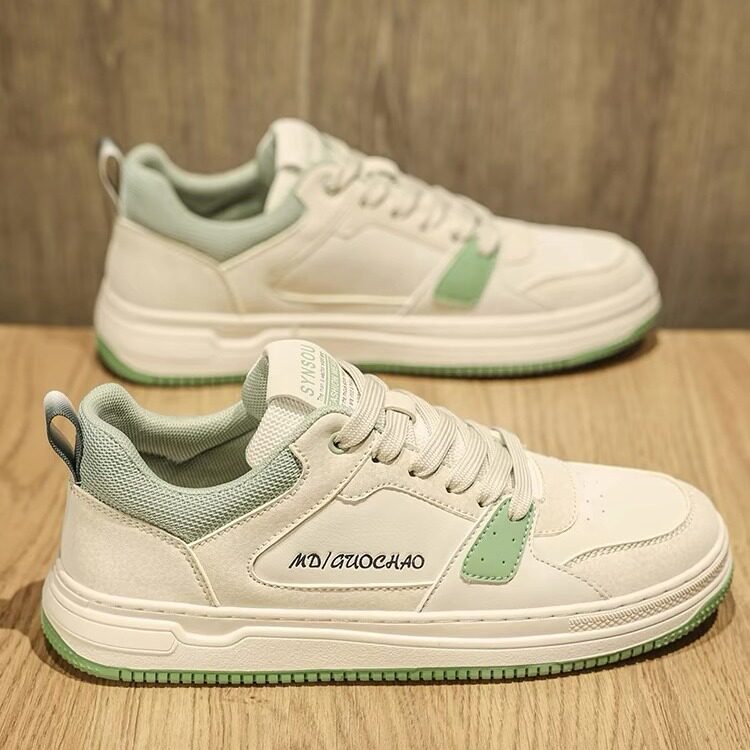 春季男鞋新款透气帆布鞋子男韩版百搭小白鞋厚底运动鞋休闲板鞋男