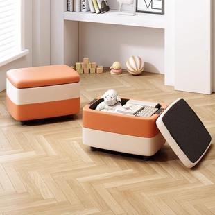 凳皮凳子客厅 收纳凳子储物凳可坐沙发凳子家用方凳收纳箱门口换鞋