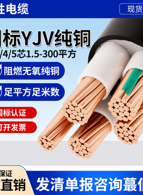 宝胜YJV铜电缆线3 4 5芯2.5 4 6YJY10充电桩16VV25三相35+1+2平方