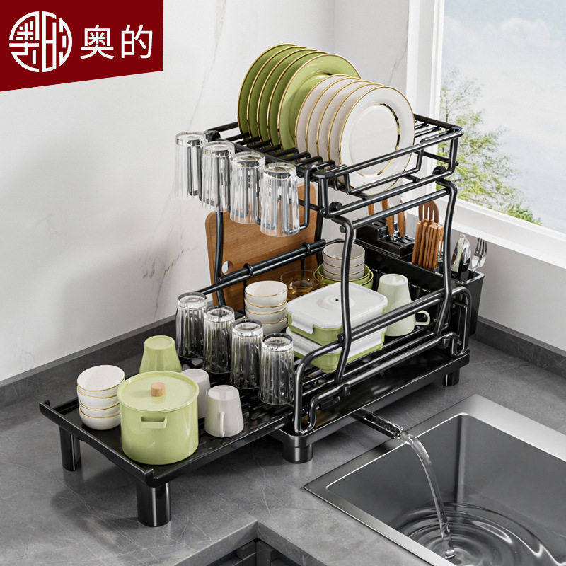 厨房置物架家用台面推拉沥水碗盘架多功能砧板杯刀叉筷沥水收纳架,厨房/烹饪用具,厨房置物架/置物柜/角架,淘宝优惠券,粉丝福利购,淘宝优惠卷