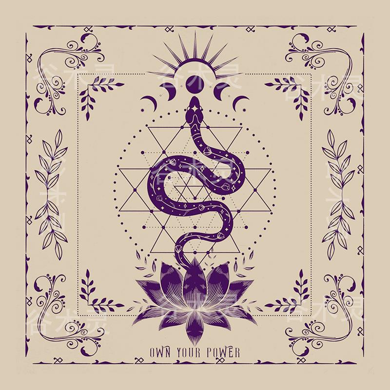 加厚绒布 覆古欧式神秘紫色塔罗桌布塔罗牌推牌布牌罗桌垫