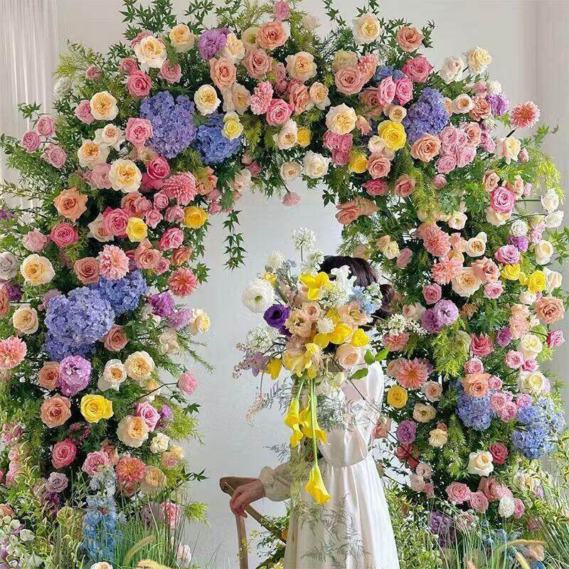 莫奈花园仿真花田园森系拱门花艺求婚活动仪式背景橱窗婚礼装饰