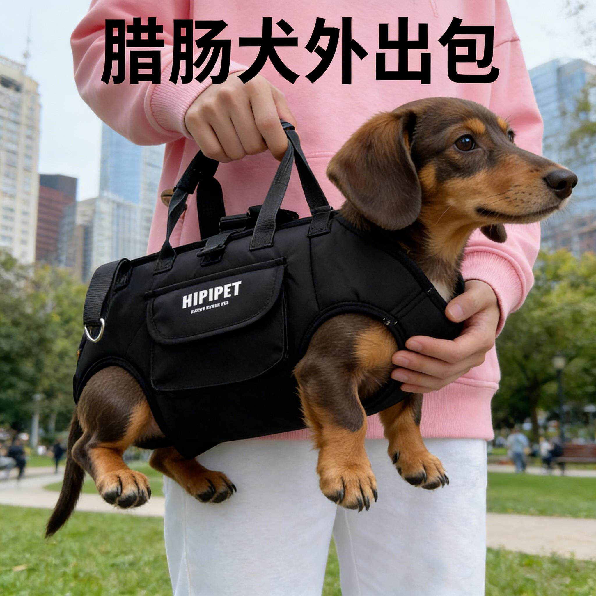 腊肠犬专用外出可携式包小型犬幼犬超小体狗双肩胸前宠物外出揹包
