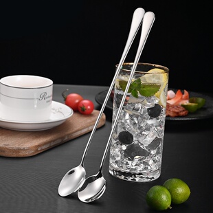 2026创意长柄SUS304不锈钢甜品勺子可爱搅拌冰勺子厨房烘焙用调羹