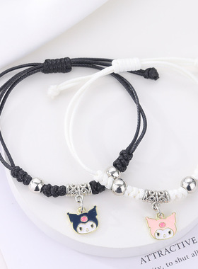 跨境编制手链闺蜜情侣学生韩国蜡线编织手链女韩版韩国手链批发