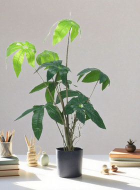 北欧风仿真发财树盆栽假绿植盆景家居室内客厅茶几阳台装饰品