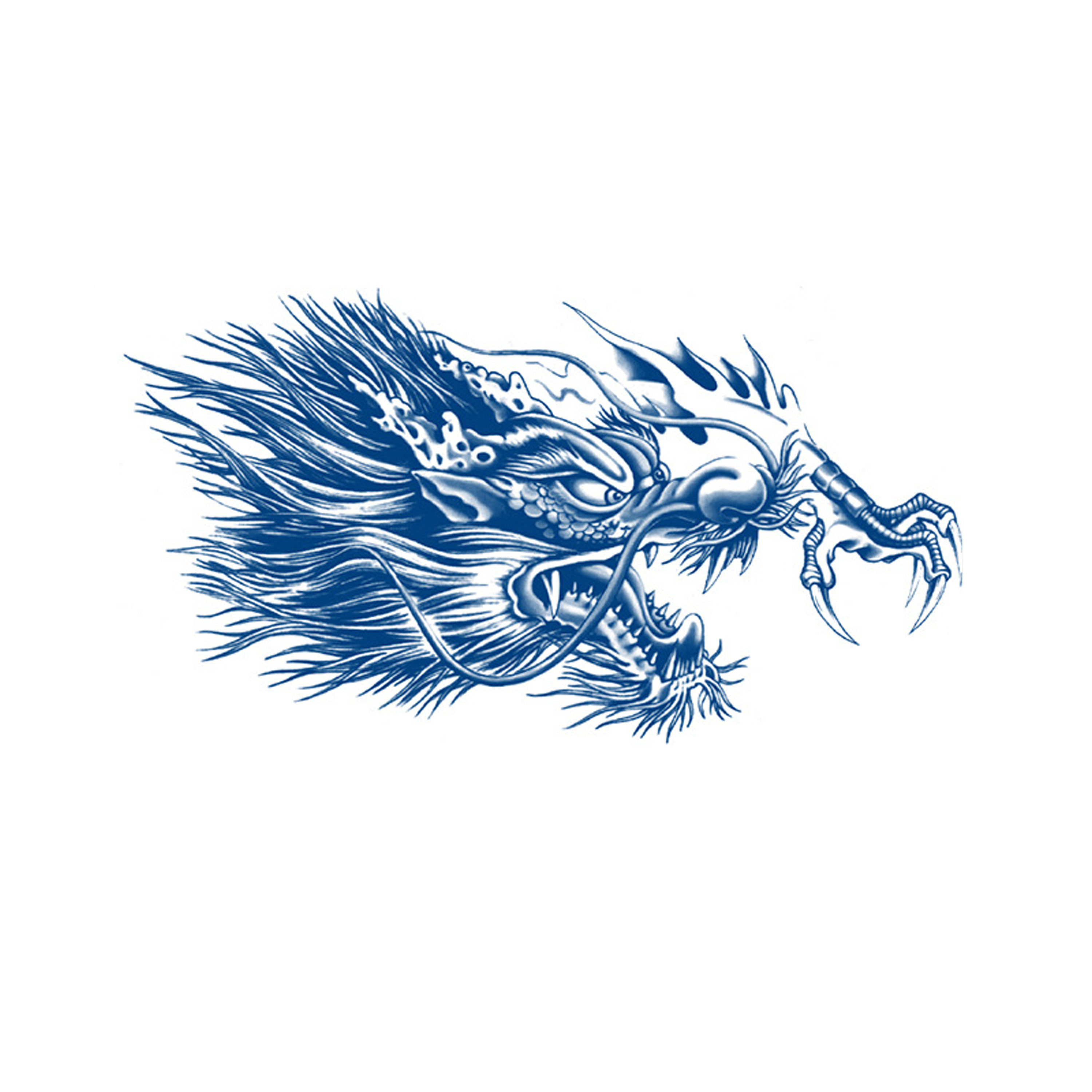 龙行魔影 草本纹身贴防水防汗不反光手臂小腿半甲小众花臂ins风