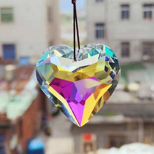 厂家 欧美热卖45#新桃心AB彩水晶灯饰挂件 水晶配件水晶帘吊坠