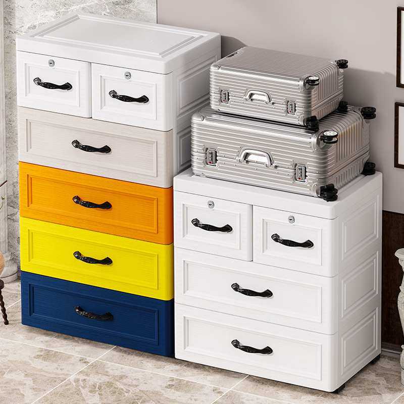 厂家直销欧式收纳柜塑料抽屉式衣柜家用儿童整理带把手带轮储物柜