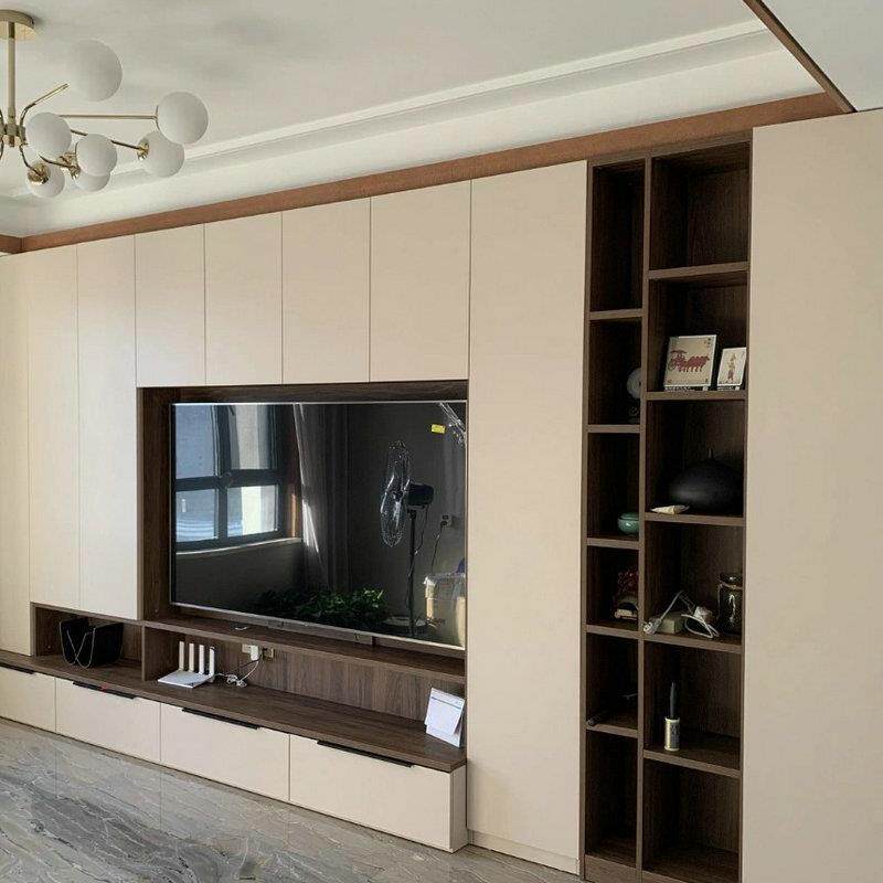 北京爱格板全屋定制客厅电视墙柜一体柜落地实木墙柜储物收纳柜