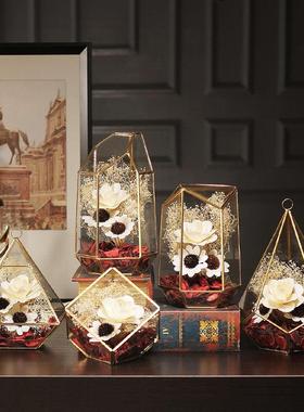 简约现代玻璃罩摆件装饰品现代简约家居房间咖啡厅服装店创意摆设