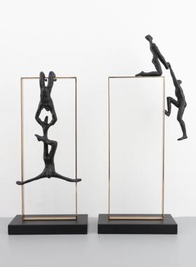 欧洲无障碍豪华创意金属运动人物饰品客厅，办公室，书柜，模型室