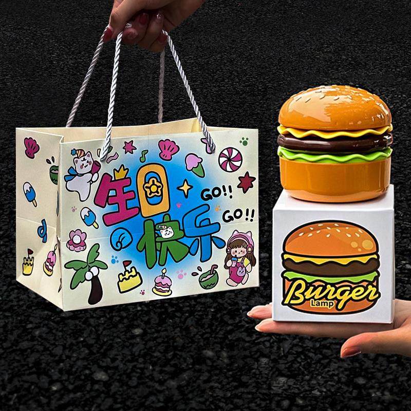 生日礼物女生儿童汉堡小台灯桌面装饰小夜灯汉堡包摆件创意气氛灯