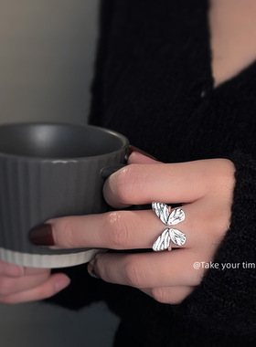 甜酷简约蝴蝶开口戒22