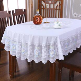 桌布椭圆形餐桌布防水防烫防油免洗防滑塑料家用椭圆台布
