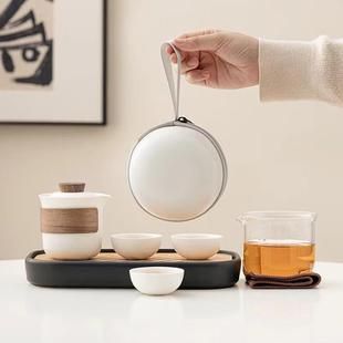 陶瓷一壶一杯三杯单人旅行家用泡茶壶功夫茶具套装