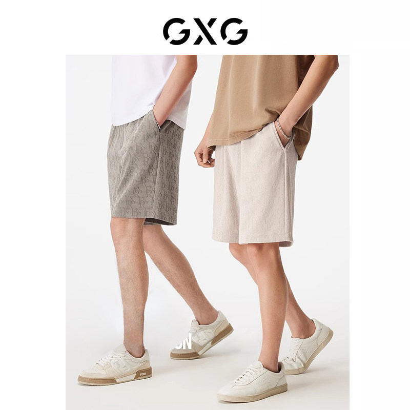 GXG男装 五分裤短裤老花满印竖条肌理时尚休闲裤薄 23年夏季新品,男装,休闲裤,淘宝优惠券,粉丝福利购,淘宝优惠卷