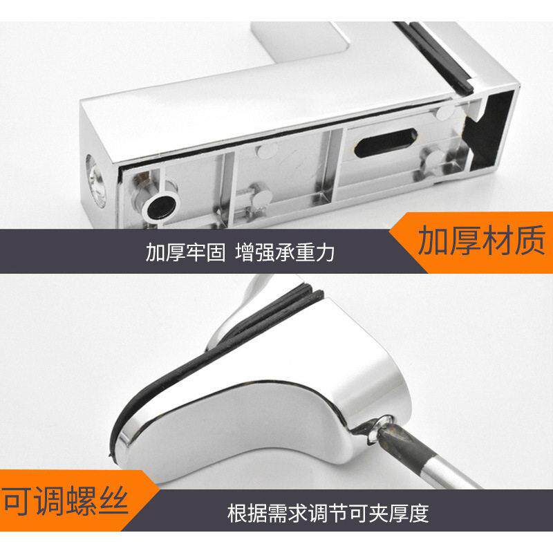 锌金玻璃夹风玻F夹大号璃夹子固定托公屏桌隔板可可调玻璃合调节