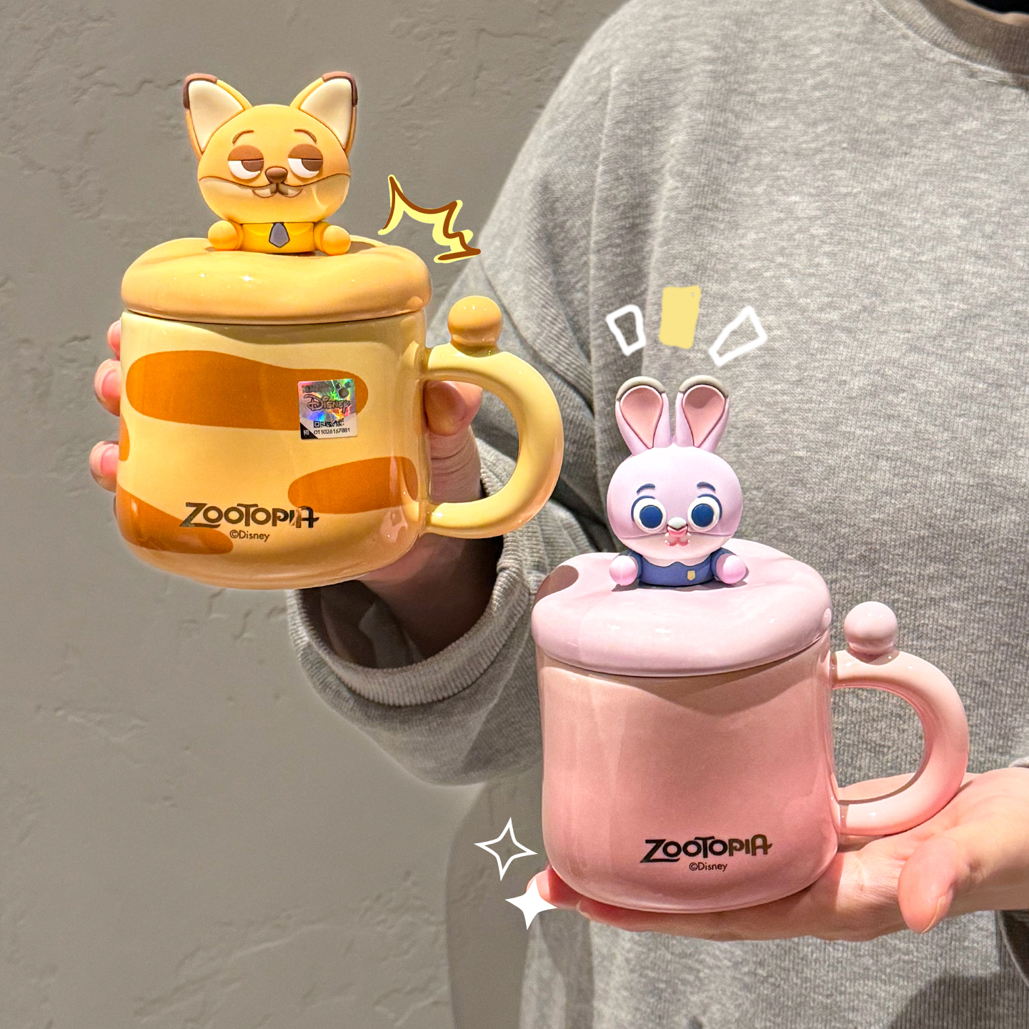 正版疯狂动物城马克杯带盖陶瓷