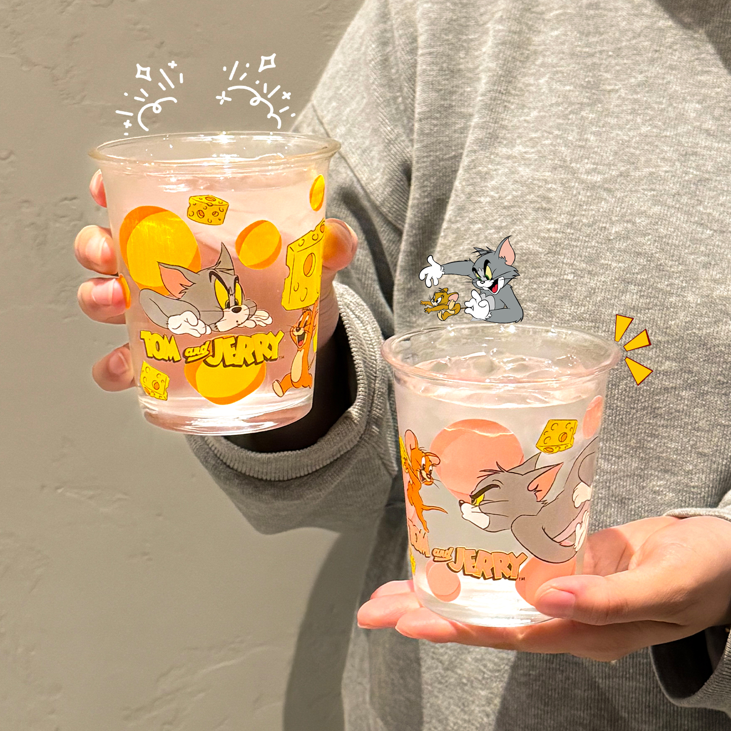正版猫和老鼠玻璃杯子女生可爱