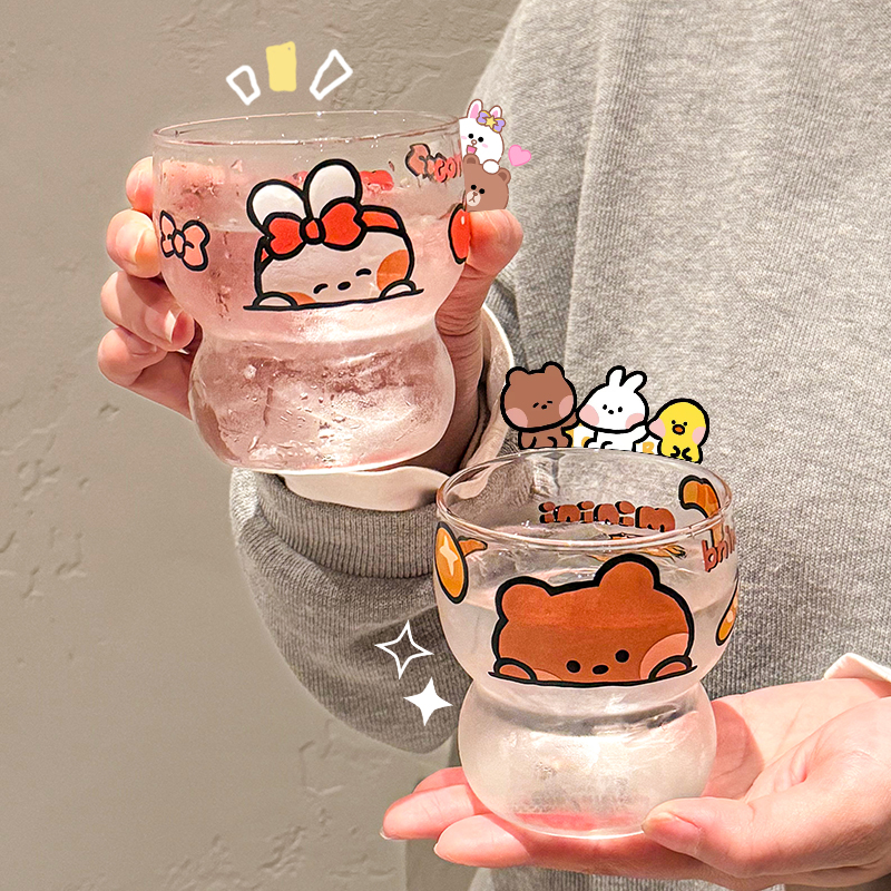 正版布朗熊玻璃杯2025新款啤酒杯