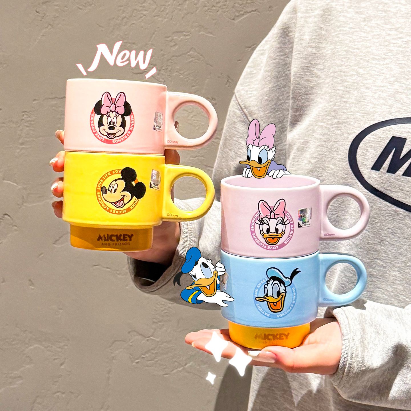 迪士尼联名陶瓷马克杯叠叠杯水杯