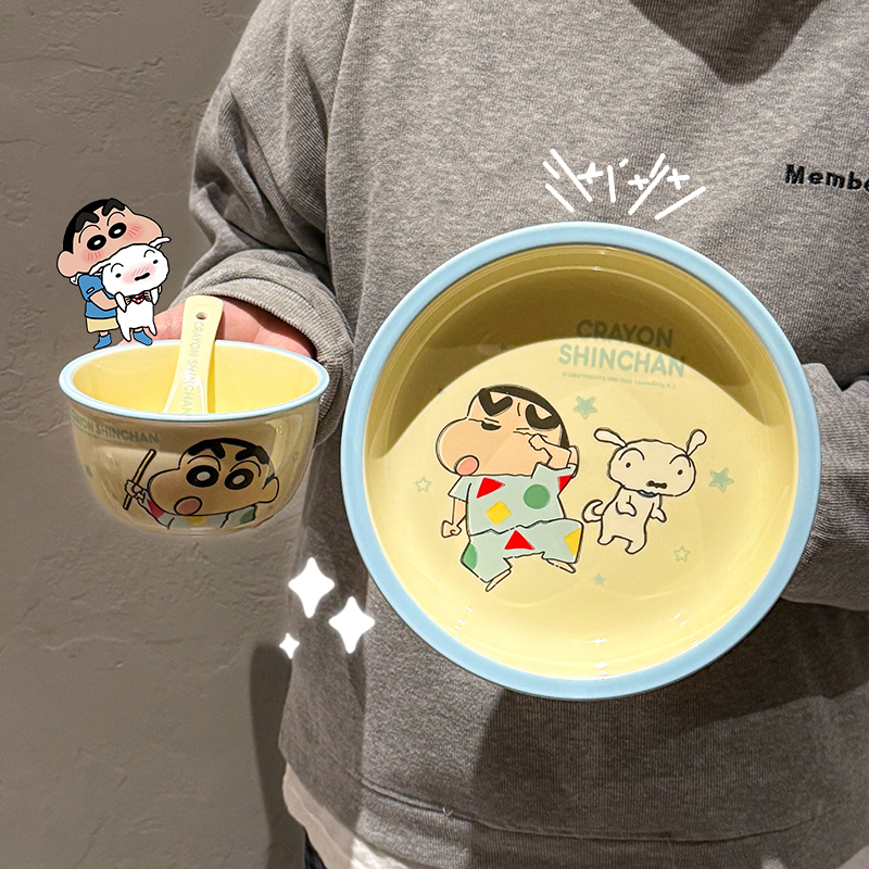 蜡笔小新碗碟餐具套装家用陶瓷