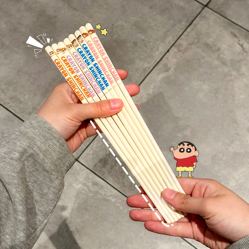 正版蜡笔小新陶瓷筷子家用分人