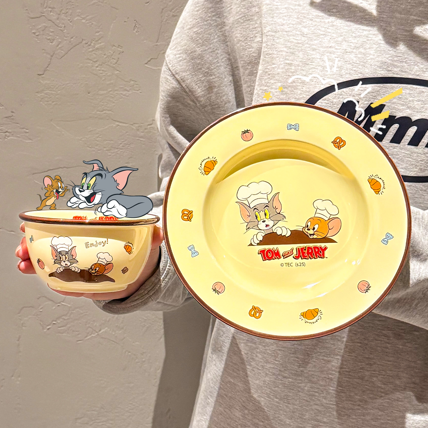 正版猫和老鼠一人食碗盘套装家用