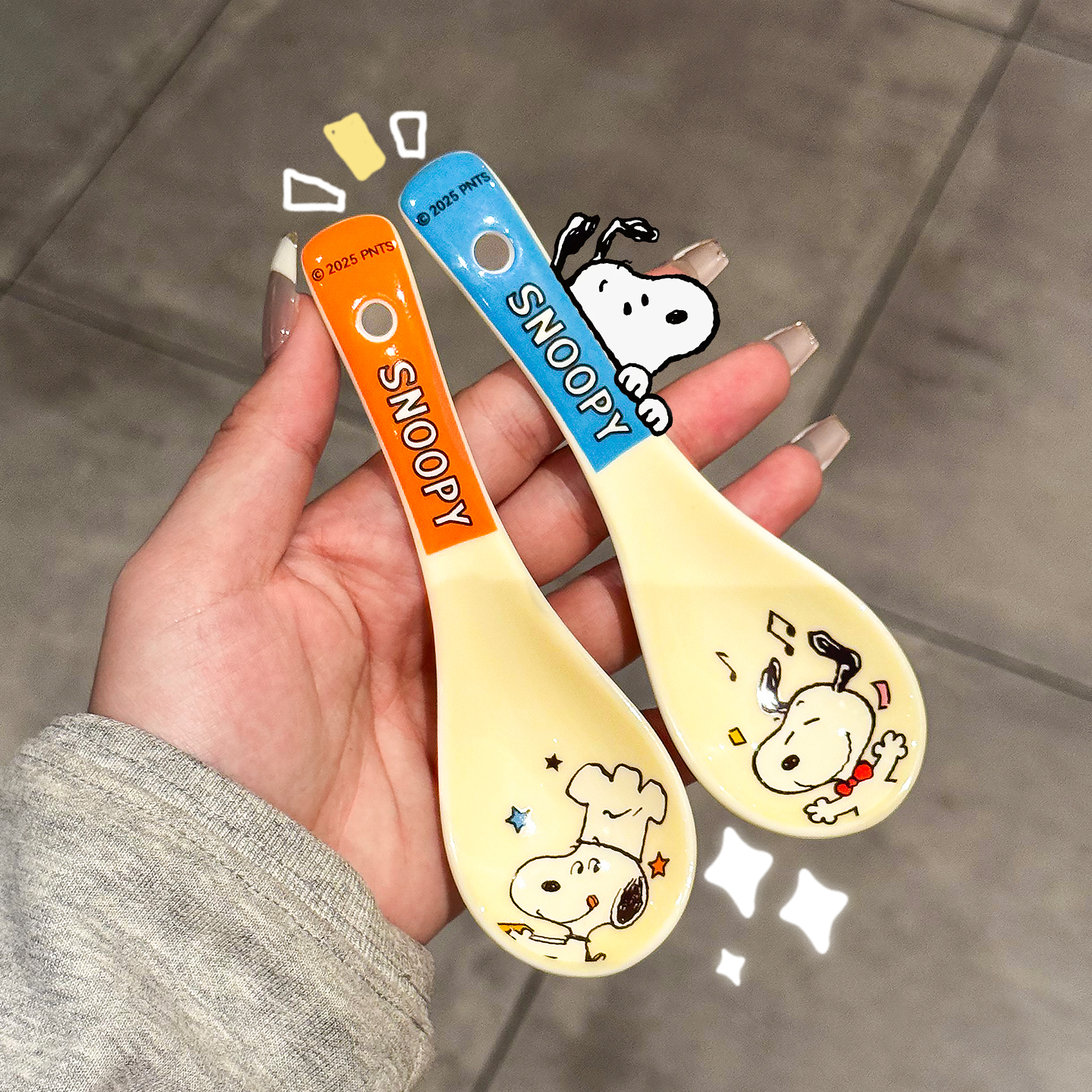 正版史努比勺子家用陶瓷儿童