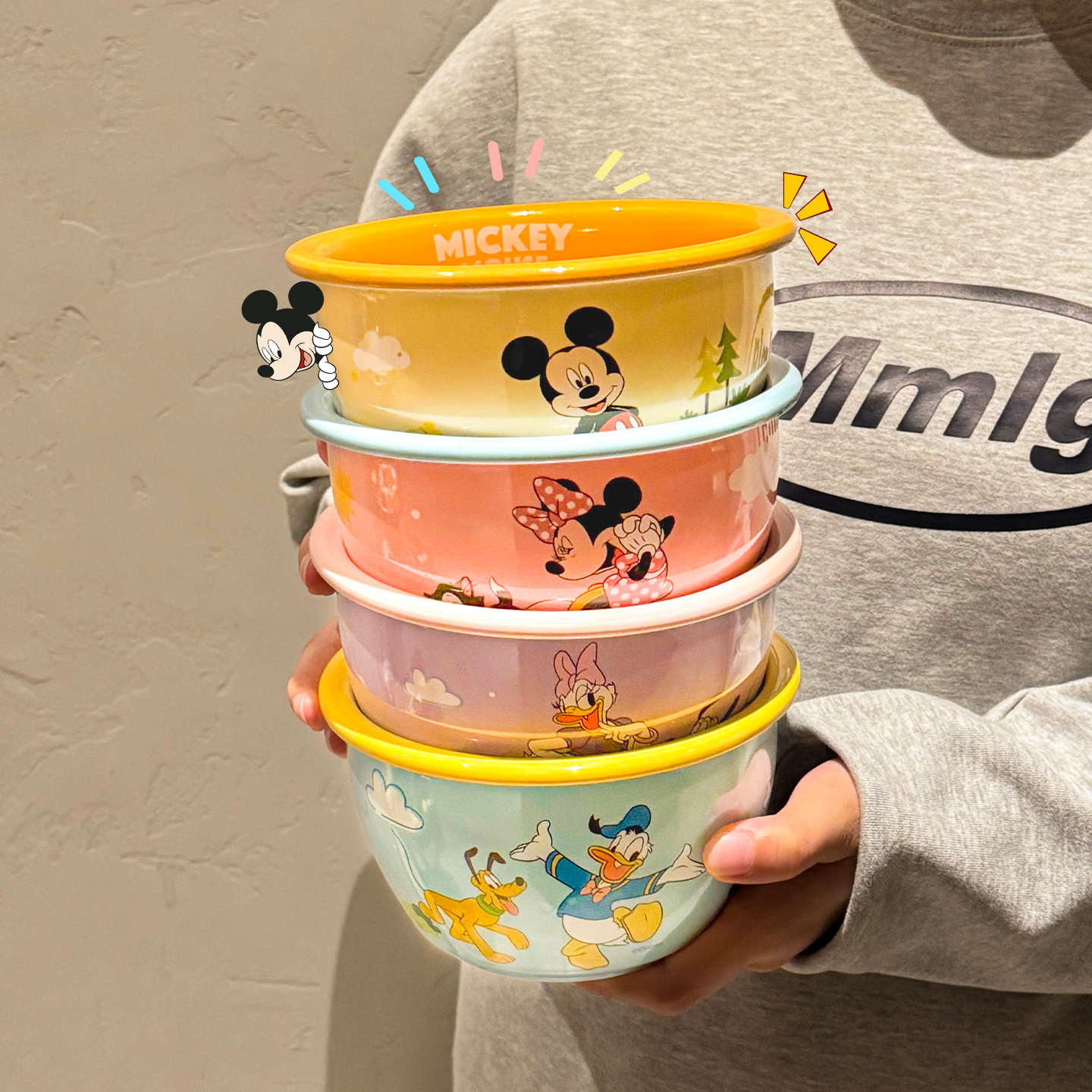 正版迪士尼陶瓷面碗2025新款可爱