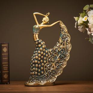 创意摆设品 北欧轻奢风舞蹈女孩艺术工艺品摆件美容院柜台桌面个性